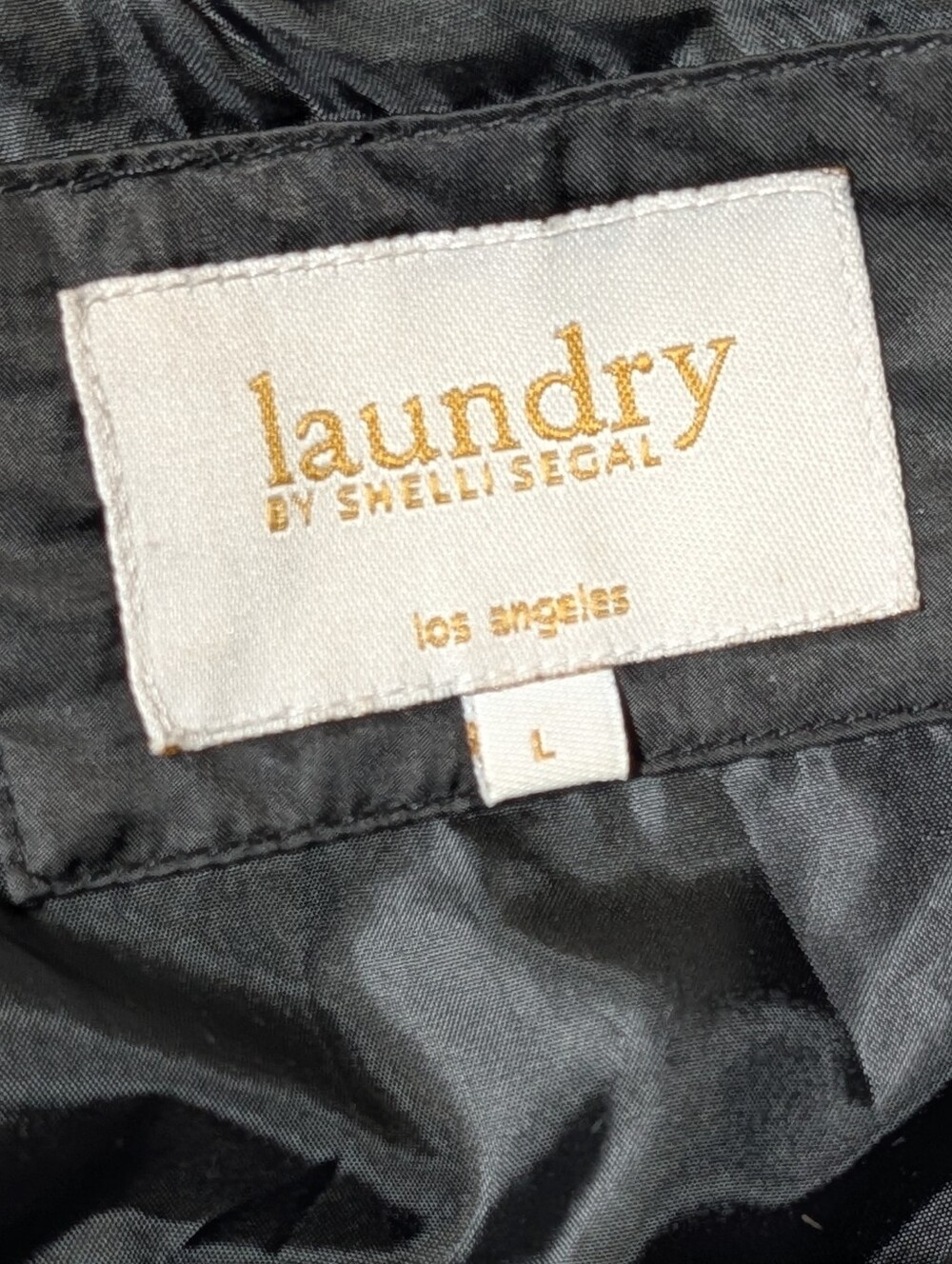 Laundry by Shelli Segal Black Quilted Down Puffer Coat Jacket Size L - Picture 4 of 8